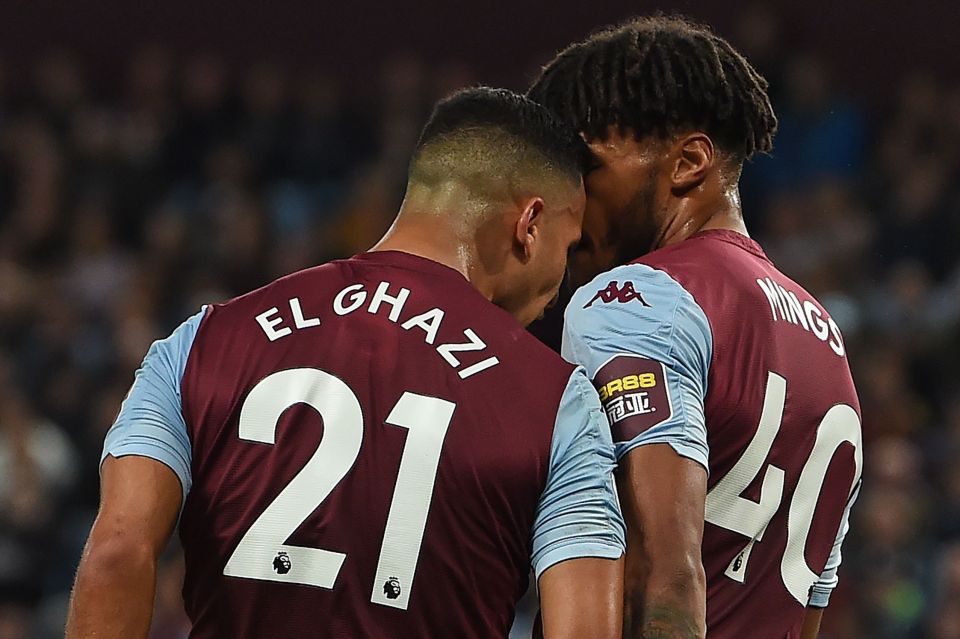 El Ghazi leans his head towards Mings after their war of words