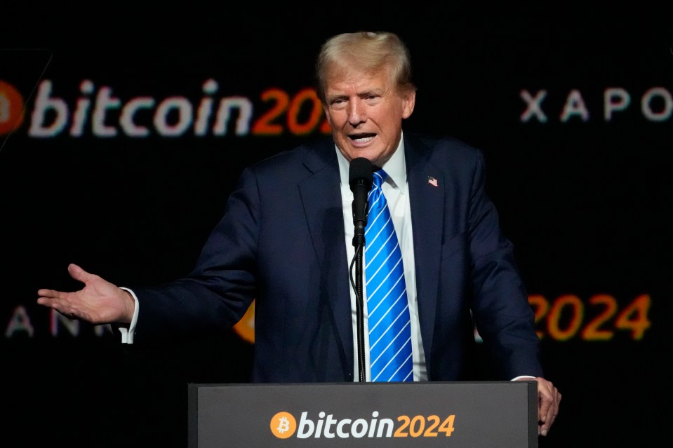 Trump speaking at the Bitcoin 2024 Conference back in July