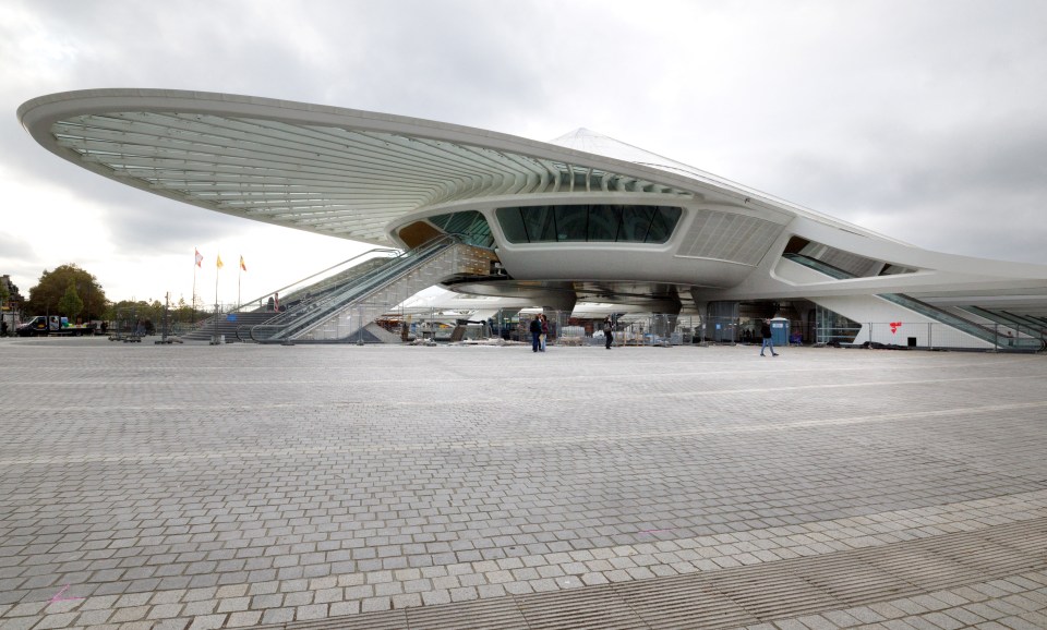 A futuristic train station has opened in Europe