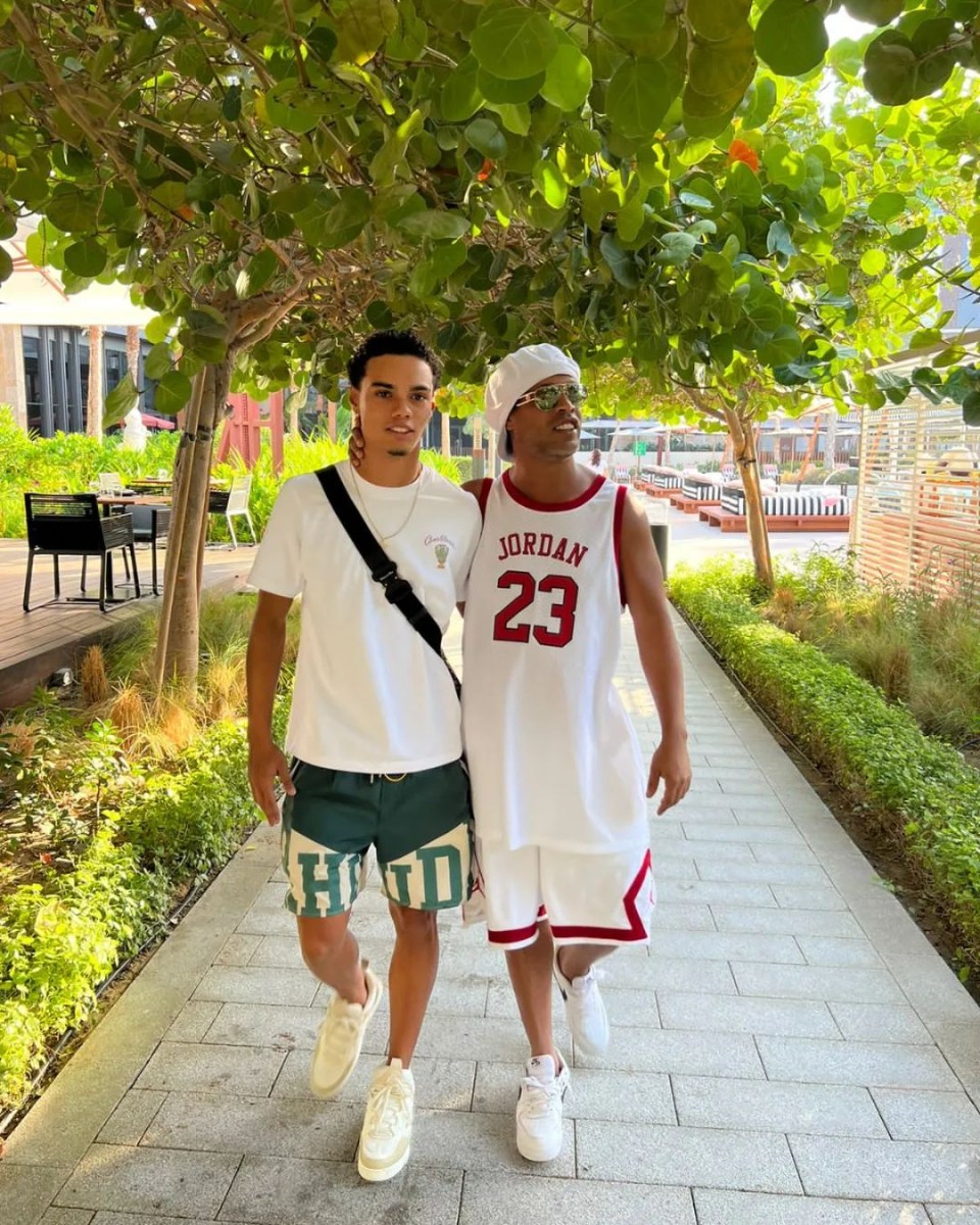 Ronaldinho with his son Mendes