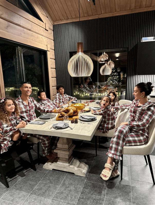 Ronaldo got the matching pyjamas memo