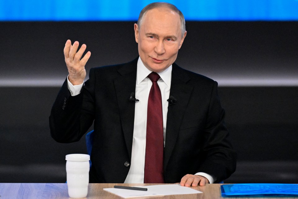 Vladimir Putin at a press conference.