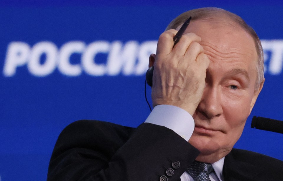 Vladimir Putin, here at an Investment Forum, has been sending floods of Russian troops to their death on the frontline