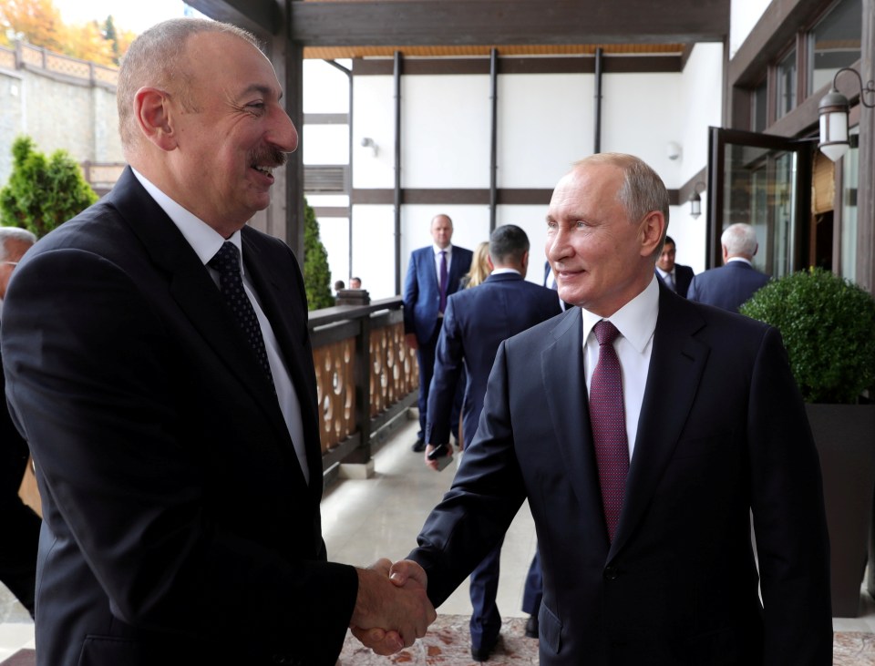 Putin pictured with Azerbaijan’s leader Ilham Aliyev in 2020