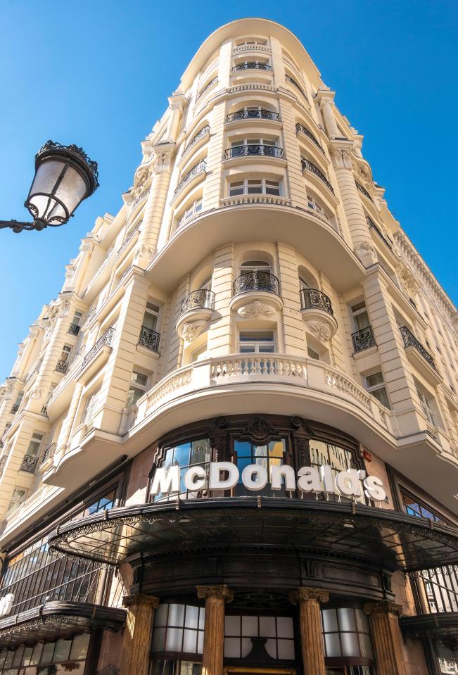 The first ever Spanish McDonald's, on Madrid's Gran Via, is in a former jewellery shop