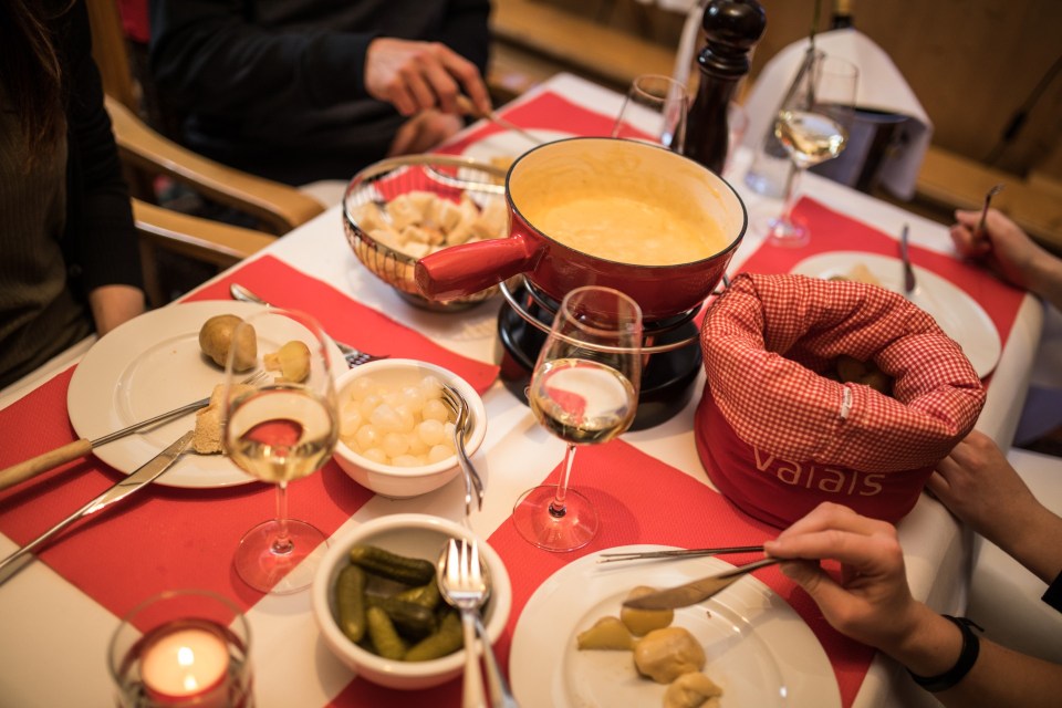 There is a choice of three restaurants, which can be summarised in turn as Italian, posh and cheese fondue heaven