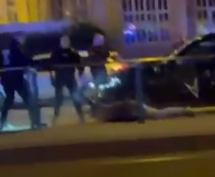 The Saudi suspect being arrested by cops last night