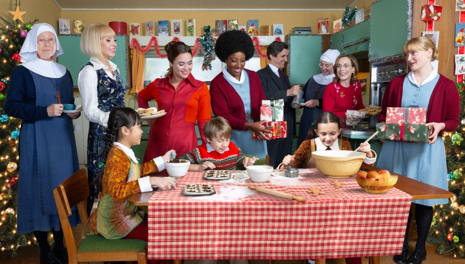 The cast of Call the Midwife preparing for Christmas.