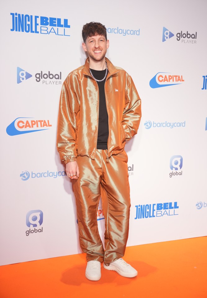 Sigala made quite the entrance in his rose gold tracksuit with white trainers