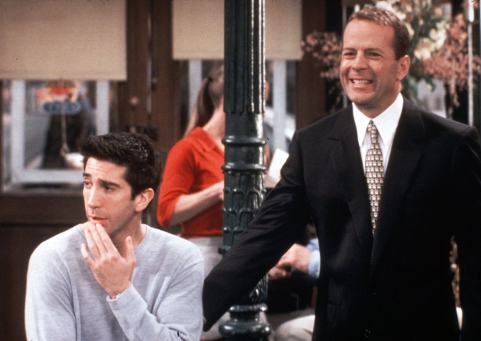 Bruce Willis' appearance in Friends was met with unusual blank stares from Joey and Chandler