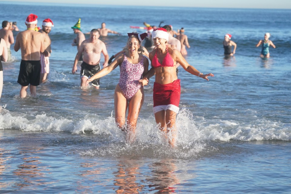 Some went for more casual swimming gear while others opted for full costume