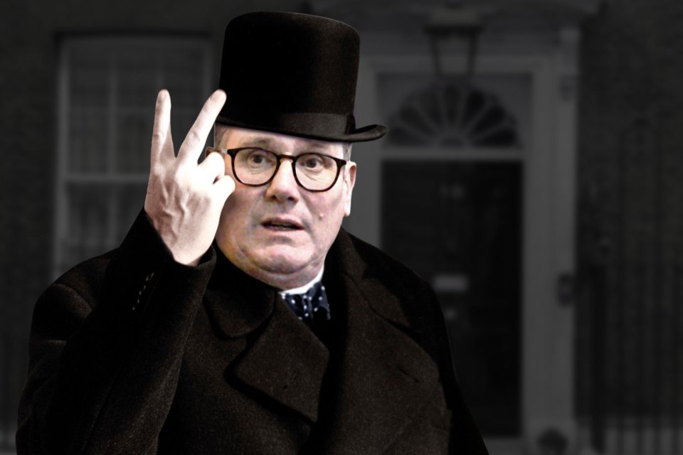 Our mock up of Sir Keir Starmer channelling his inner Winston Churchill