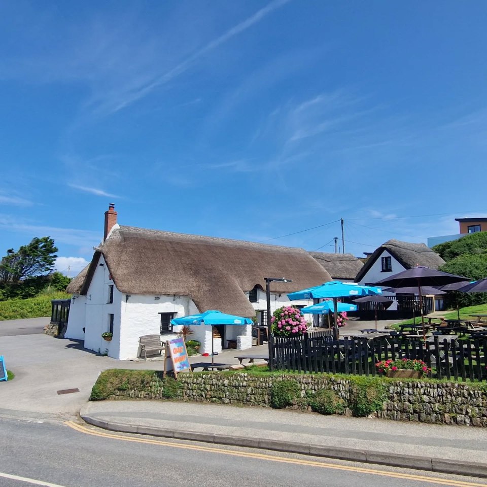 The thatched Treguth Inn at Holywell Bay was recommended for its great atmosphere