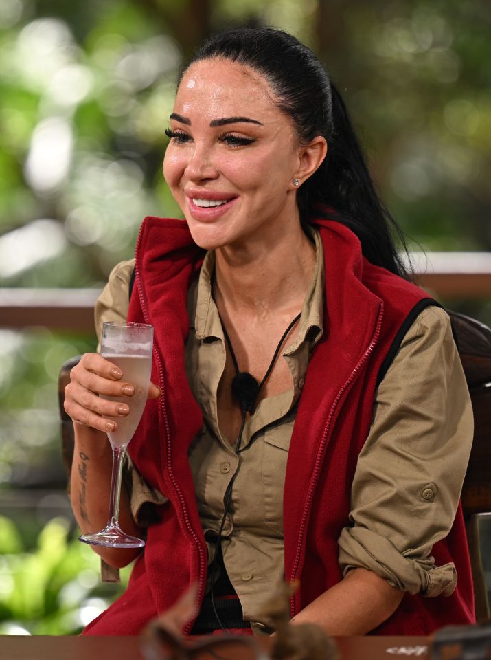 Tulisa enjoyed champagne moments after leaving the jungle