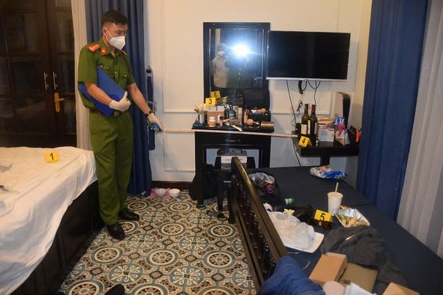 Police inside the hotel room