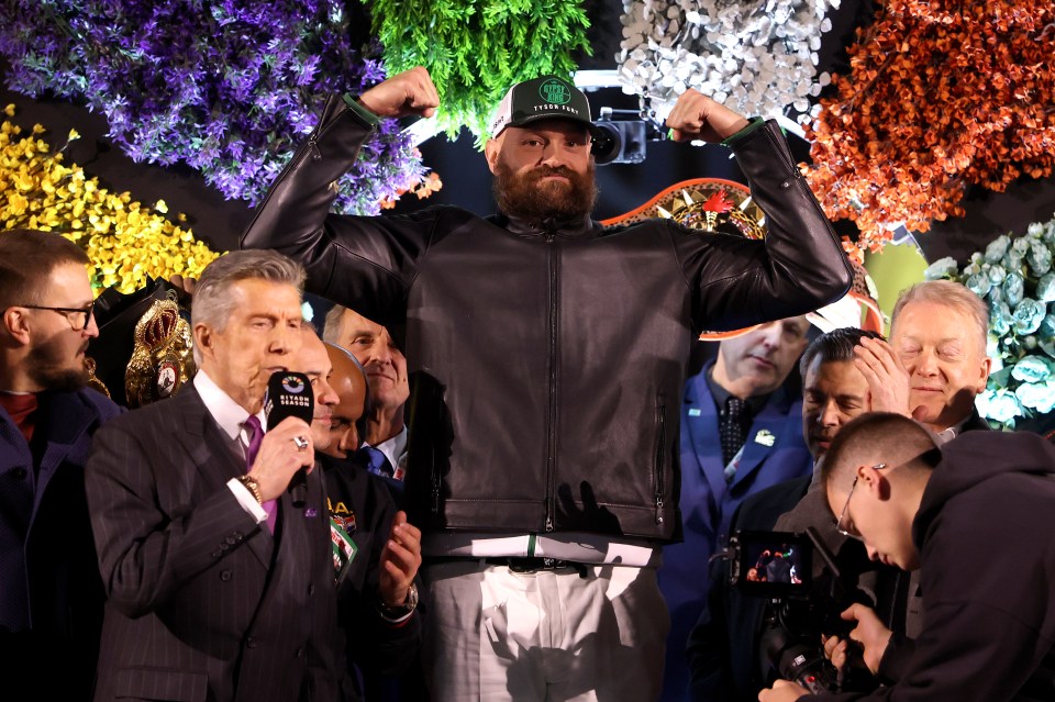 Former unified champ Fury took to the scales first in front of a packed Riyadh crowd