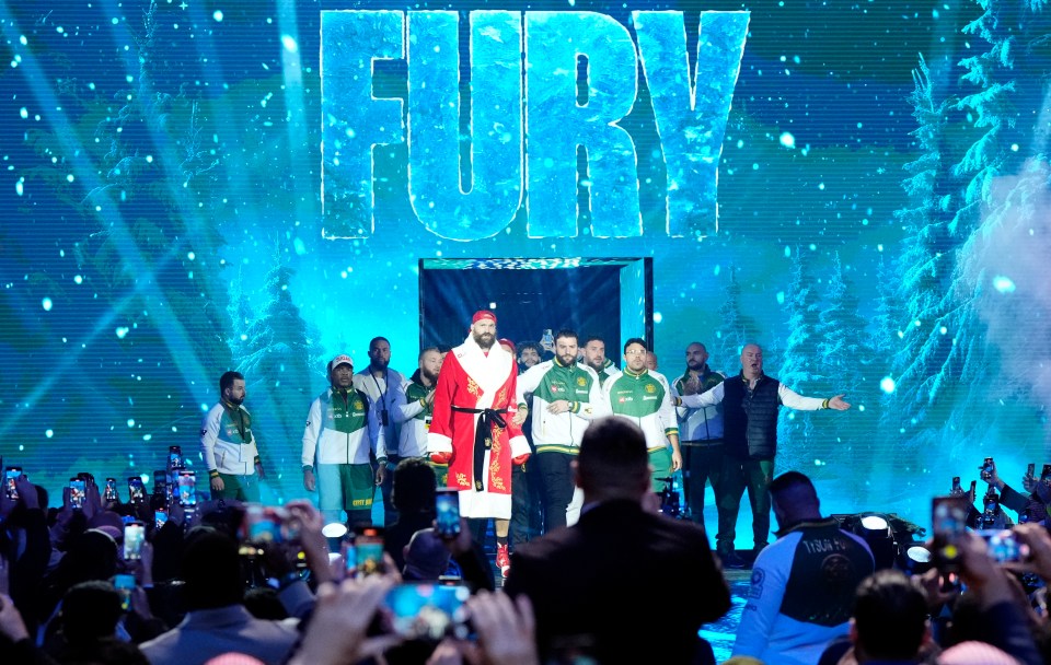 Tyson Fury treated fans to a Christmas-themed walk-on