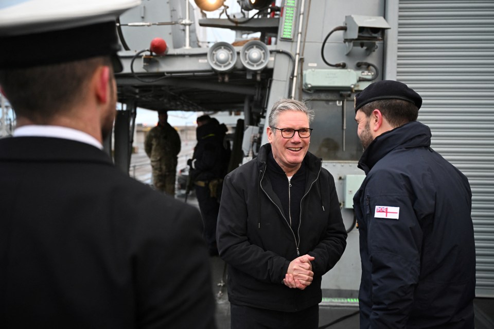 Prime Minister Keir Starmer aboard HMS Iron Duke.