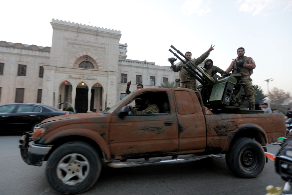 A military vehicle captured by anti-regime armed groups