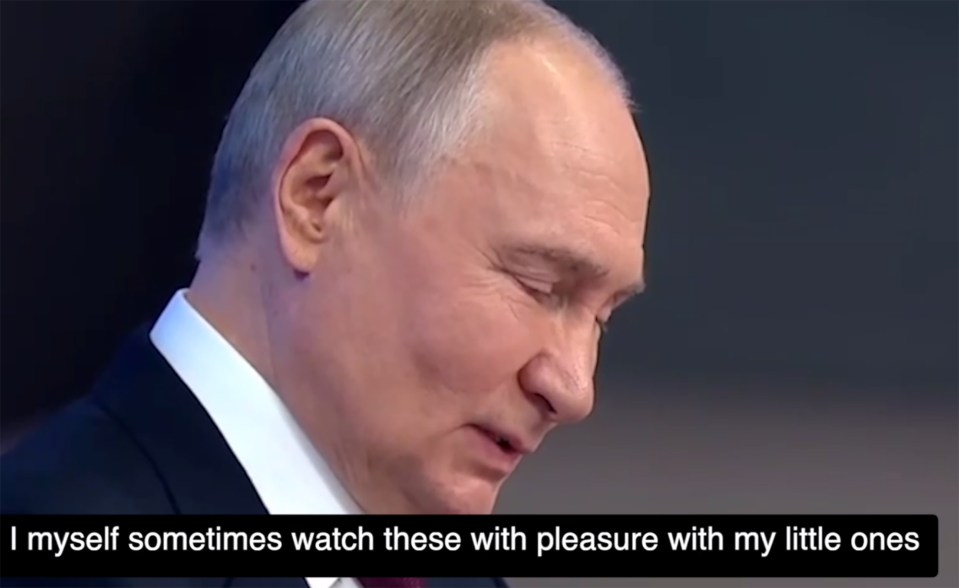 Vlad says he enjoys watching films with his 'little ones' in the televised conference