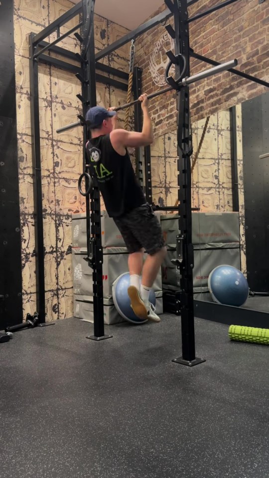 The father and son duo attempted to do 50 pull ups as Ben tries to stay fit after hitting a milestone birthday