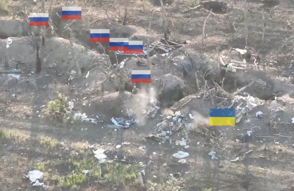 The moment a heroic Ukrainian soldiers battles against six Russians