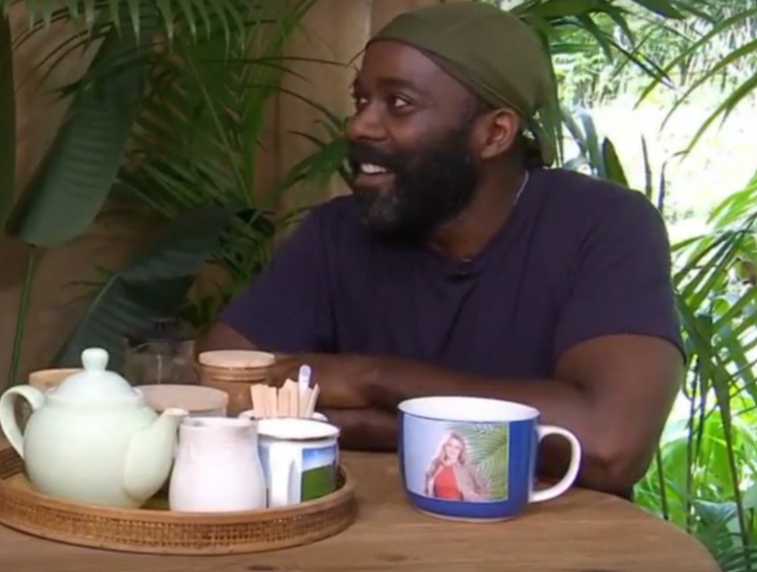 He appeared on spinoff show Unpacked last night and was given a mug with Carol Vorderman's face on it