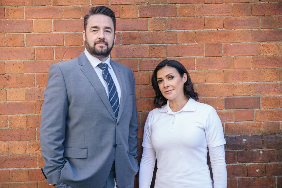 Jason Manford and Kym Marsh on Waterloo Road before he quit for a new gig