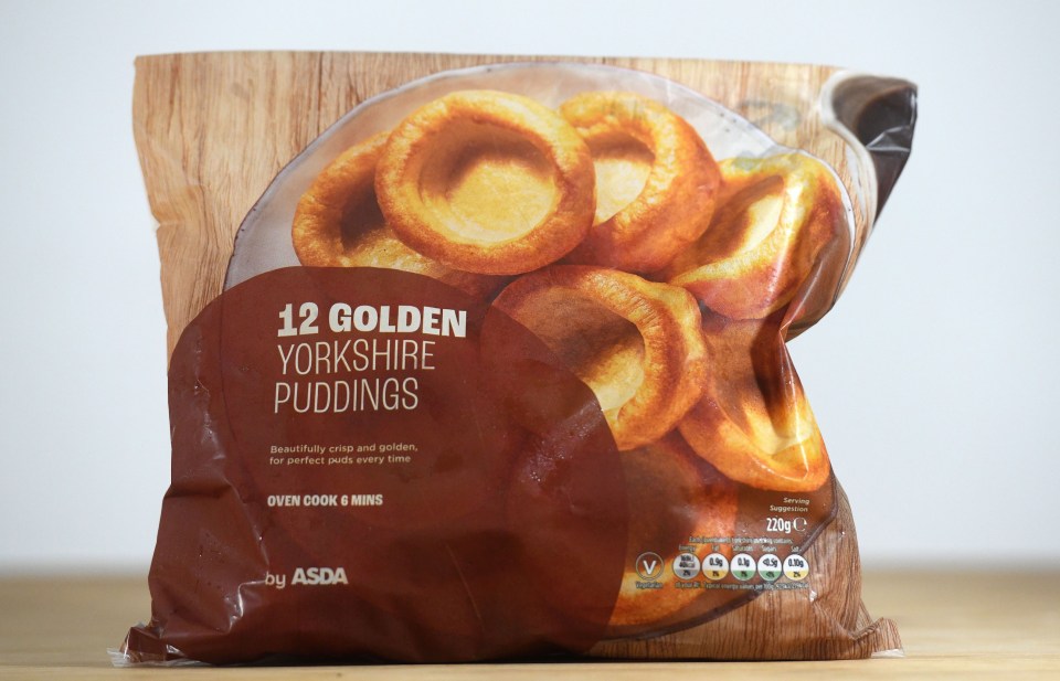 Bag of ASDA Yorkshire puddings.