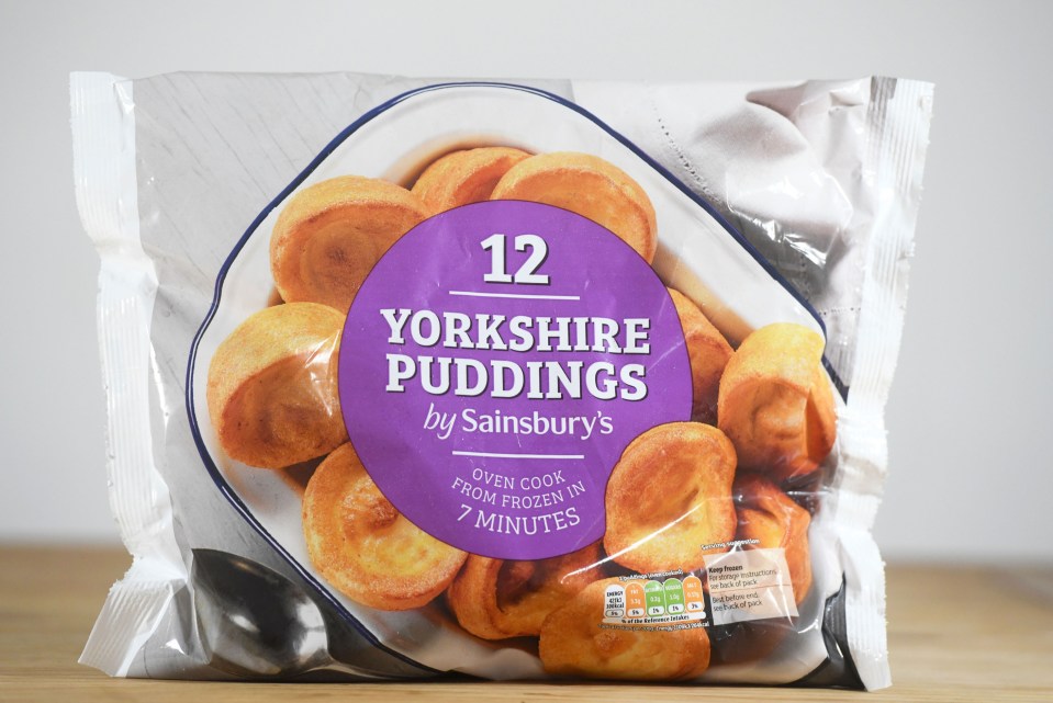 Bag of Sainsbury's Yorkshire puddings.