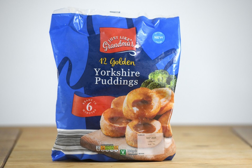 Package of 12 frozen Yorkshire puddings.