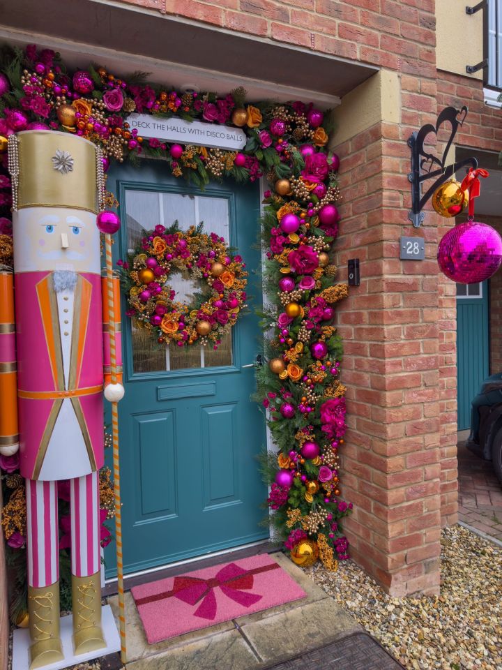 Hannah Cape is famous for her over the top Christmas door displays