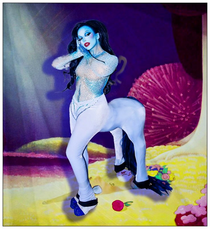 Jade Thirlwall transformed into a blue centaur as she hosted a themed birthday bash