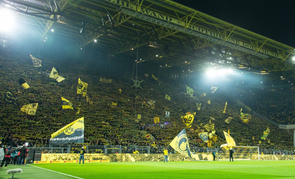 Borussia Dortmund fans at Signal Iduna Park.