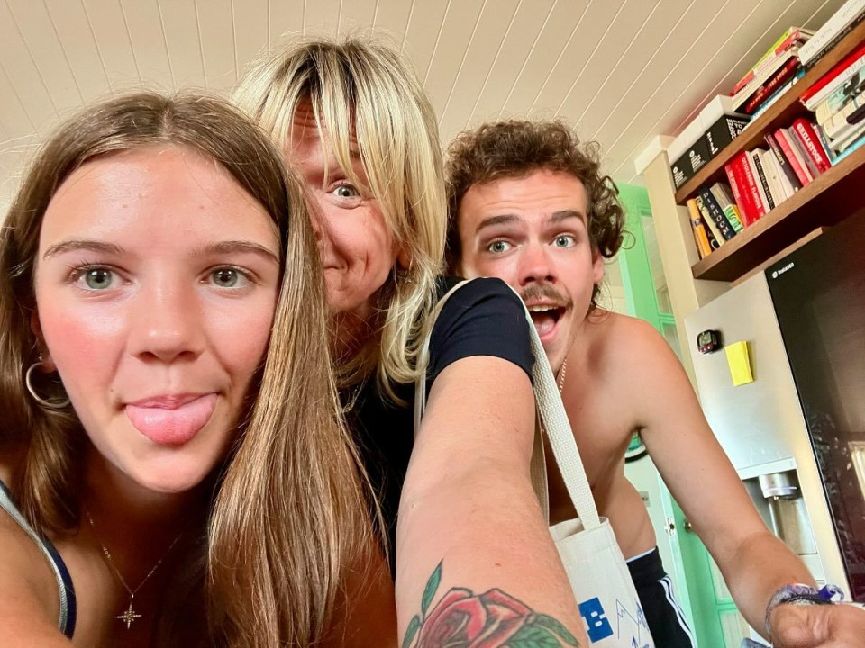 Zoe Ball with her children Woody and Nelly Cook