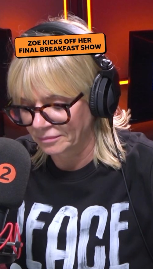 Zoe Ball tears up live on air at her last ever BBC Radio 2 show