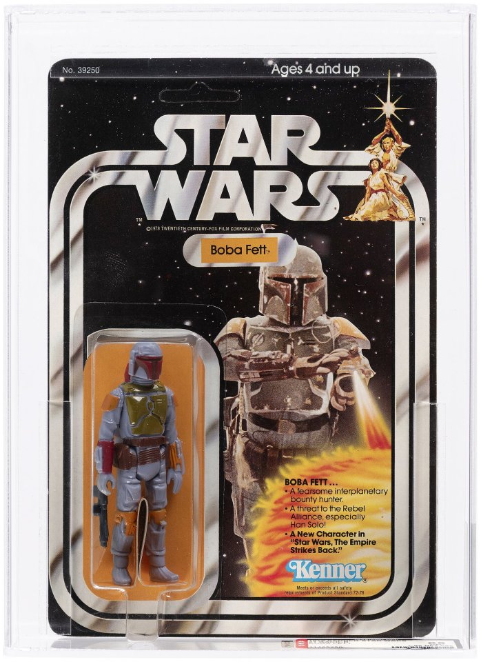 Vintage Boba Fett Star Wars action figure in its original packaging.