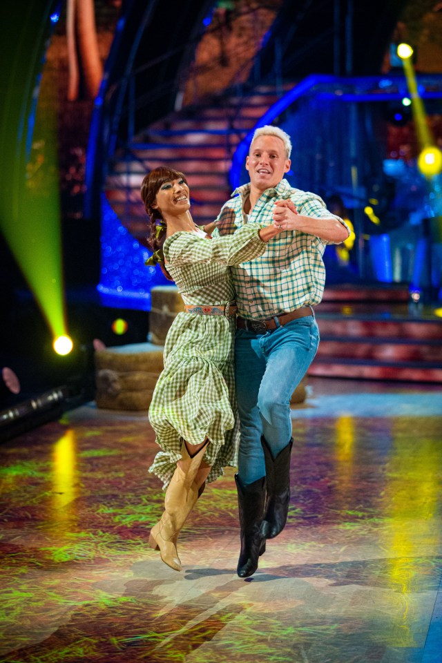 Jamie Laing and Karen Hauer dancing on Strictly Come Dancing.