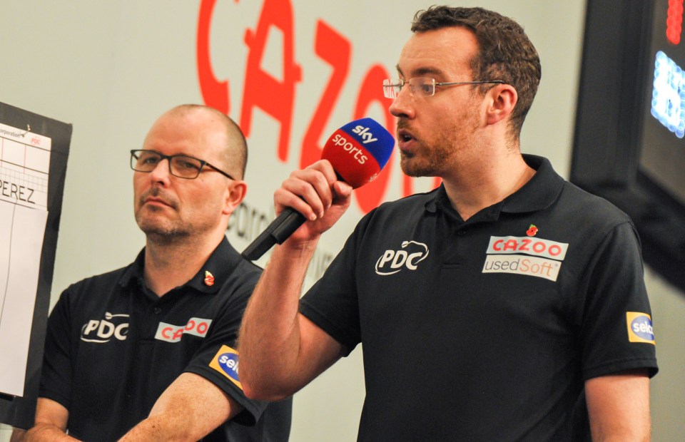 Referee Huw Ware at the Cazoo Grand Slam of Darts.