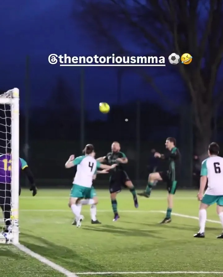 Conor McGregor playing soccer.