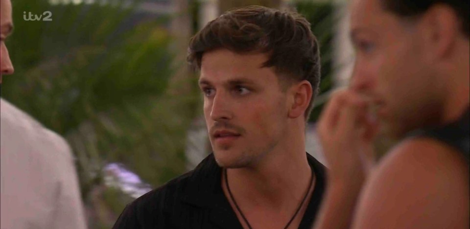 Screenshot from Love Island showing Luca Bish.