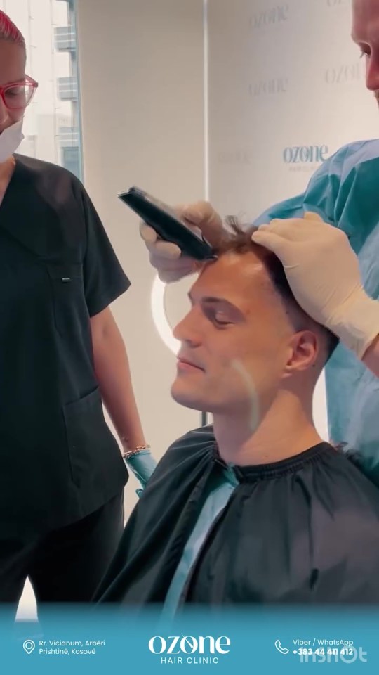 Granit Xhaka at Ozone Hair Clinic receiving a hair transplant.