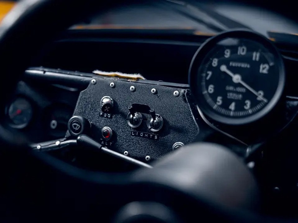 The dashboard inside the car driven by famous racers