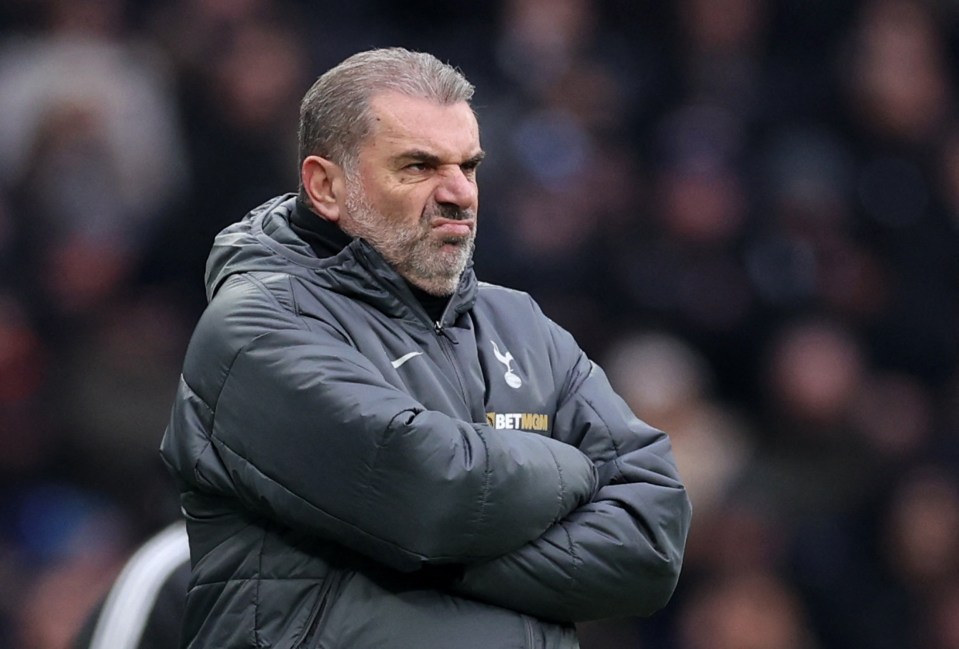 Ange Postecoglou, Tottenham Hotspur manager, with arms crossed.