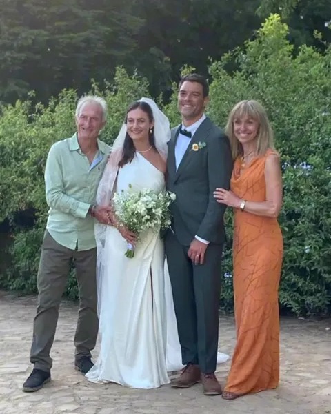 Michaela Strachan put on a glam appearance for her step-daughter's wedding