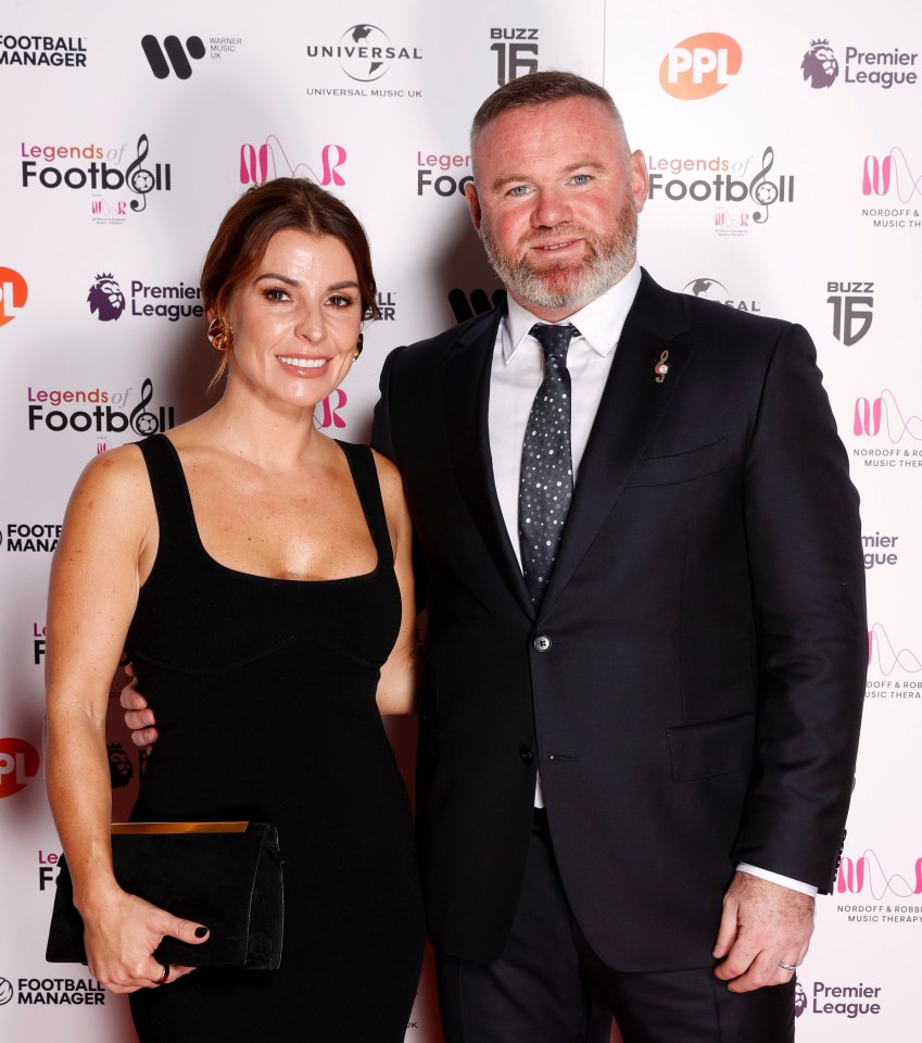 Coleen and Wayne Rooney at a Nordoff Robbins Legends of Football event.