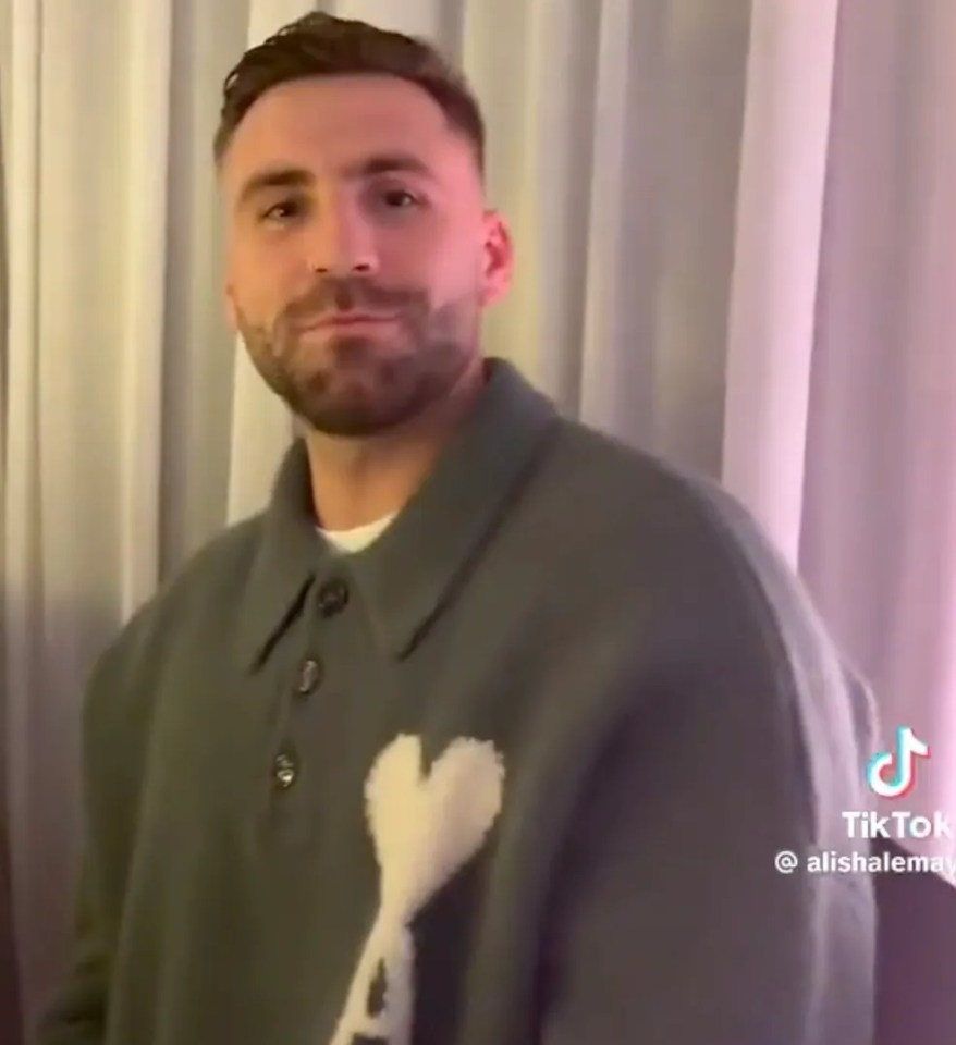 Luke Shaw in a TikTok video with Molly-Mae Hague.