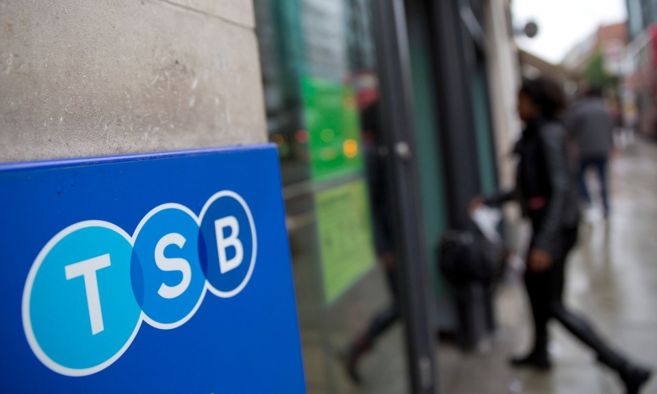 TSB bank logo on a building exterior.