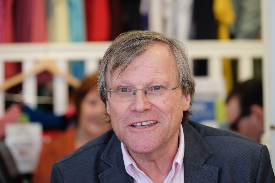 David Neilson, Coronation Street actor, at a charity cafe.