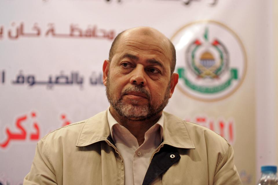 Mousa Abu Marzouk, senior Hamas leader, at a meeting.